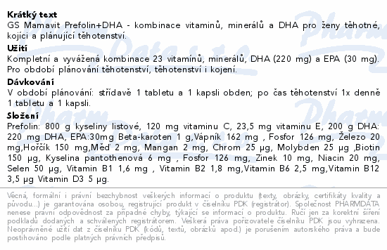 GS Mamavit Prefolin+DHA+EPA tbl/cps.30+30 ČR/SK